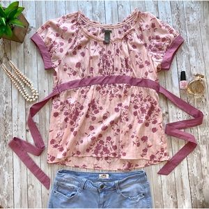 Hilliard & Hanson Casual babydoll floral blouse